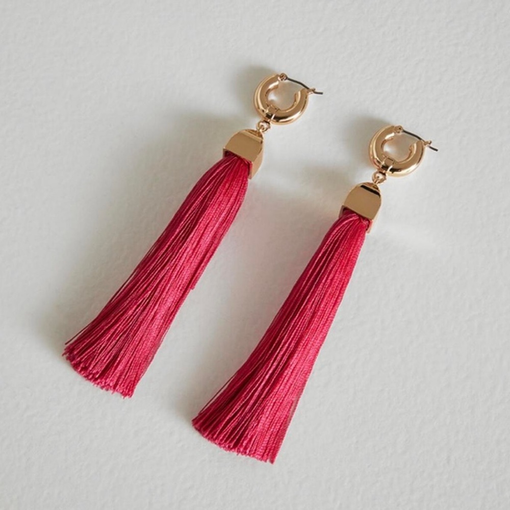 Pink Tassel Earrings